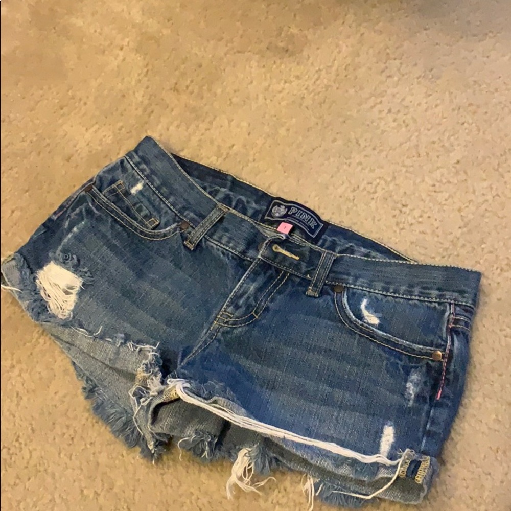 Pink jean shorts